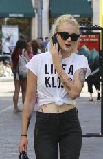 SOPHIE TURNER Out and About in West Hollywood 08/18/2016