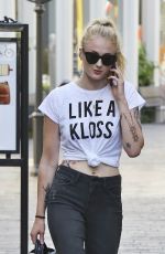 SOPHIE TURNER Out and About in West Hollywood 08/18/2016