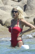 VICTORIA SOLVSTEDT in Swimsuit at a Beach in Porto Cervo 08/03/2016