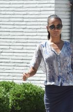 ZOE SALDANA Out and About in West Hollywood 08/09/2016