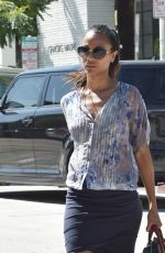 ZOE SALDANA Out and About in West Hollywood 08/09/2016