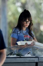 ZOOEY DESCHANEL on the Set of 