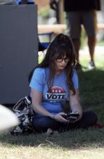 ZOOEY DESCHANEL on the Set of 