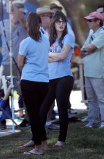 ZOOEY DESCHANEL on the Set of 