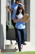 ZOOEY DESCHANEL on the Set of 