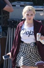 ABIGAIL BRESLIN on the set of 
