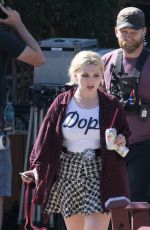 ABIGAIL BRESLIN on the set of 
