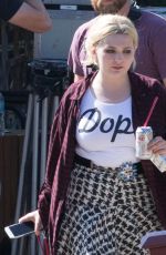 ABIGAIL BRESLIN on the set of 