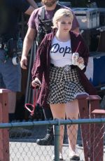 ABIGAIL BRESLIN on the set of 