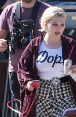 ABIGAIL BRESLIN on the set of 