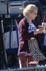 ABIGAIL BRESLIN on the set of 