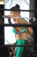 ADRIANA LIMA at a Gym Session Photoshoot in New York 09/062016