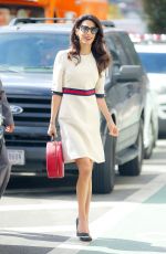 AMAL CLOONEY in a Gucci Dress Out in New York 09/20/2016