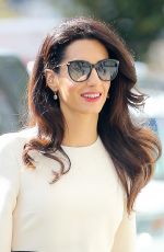 AMAL CLOONEY in a Gucci Dress Out in New York 09/20/2016