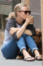 AMANDA SEYFRIED Walks Her Dog Out in New York 09/05/2016