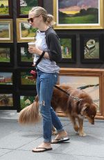 AMANDA SEYFRIED Walks Her Dog Out in New York 09/05/2016