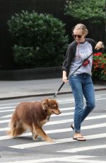 AMANDA SEYFRIED Walks Her Dog Out in New York 09/05/2016