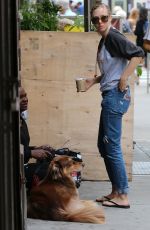 AMANDA SEYFRIED Walks Her Dog Out in New York 09/05/2016