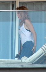 AMY PURDY at Hotel Balcony in Rio De Janeiro 08/30/2016