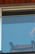 AMY PURDY at Hotel Balcony in Rio De Janeiro 08/30/2016