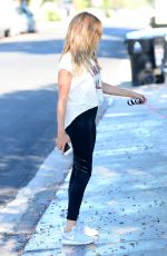 ASHLEY TISDALE Walks Her Dog Out in Los Angeles 09/08/2016