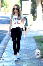 ASHLEY TISDALE Walks Her Dog Out in Los Angeles 09/08/2016