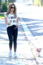 ASHLEY TISDALE Walks Her Dog Out in Los Angeles 09/08/2016