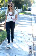 ASHLEY TISDALE Walks Her Dog Out in Los Angeles 09/08/2016