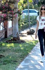 ASHLEY TISDALE Walks Her Dog Out in Los Angeles 09/08/2016