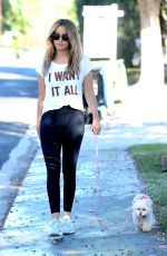 ASHLEY TISDALE Walks Her Dog Out in Los Angeles 09/08/2016