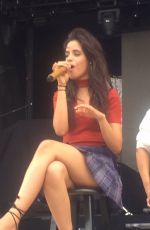 CAMILA CABELLO in Short Skirt on Stage at a Soundcheck in Charlotte 07/27/2016