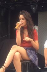 CAMILA CABELLO in Short Skirt on Stage at a Soundcheck in Charlotte 07/27/2016