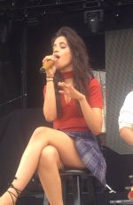 CAMILA CABELLO in Short Skirt on Stage at a Soundcheck in Charlotte 07/27/2016