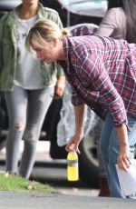 CHARLIZE THERON on the Set of 