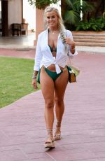 CHLOE MEADOWS and COURTNEY GREEN in Bikinis Lleaves Their Hotel in Marbella 09/25/2016