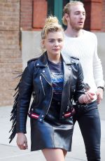 CHLOE MORETZ in Leather Out in New York 09/13/2016