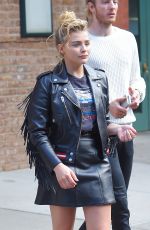 CHLOE MORETZ in Leather Out in New York 09/13/2016