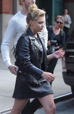 CHLOE MORETZ in Leather Out in New York 09/13/2016