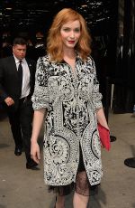 CHRISTINA HENDRICKS Arrives at Naeem Khan Fashion Show in New York 09/14/2016