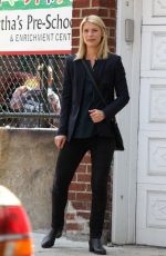 CLAIRE DANES on the set of 