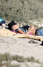 COURTNEY STODDEN Kissing a Mystery Woman on the Beach in Los Angeles 09/15/2016