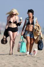 COURTNEY STODDEN Kissing a Mystery Woman on the Beach in Los Angeles 09/15/2016