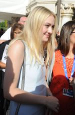 DAKOTA FANNING Leaves Hotel Excelsior in Venice 09/02/2016