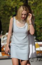 DAKOTA FANNING Leaves Hotel Excelsior in Venice 09/02/2016