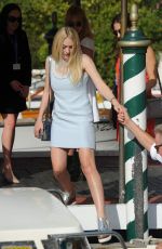 DAKOTA FANNING Leaves Hotel Excelsior in Venice 09/02/2016