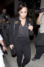 DEMI LOVATO Arrives at Catch Restaurant in West Hollywood 09/27/2016