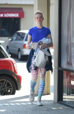 ELLE FANNING Arrives at a Gym in Los Angeles 09/21/2016