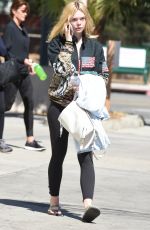 ELLE FANNING Arriving for Workout in Los Angeles 09/23/2016