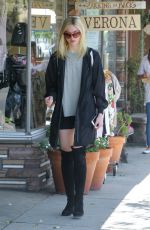 ELLE FANNING at Aroma Cafe in Studio City 09/08/2016