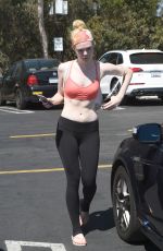 ELLE FANNING in a Sports Bra Out in Studio City 09/18/2016